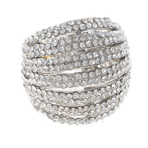 7 Rows of Sparkle Clear Crystal Ring