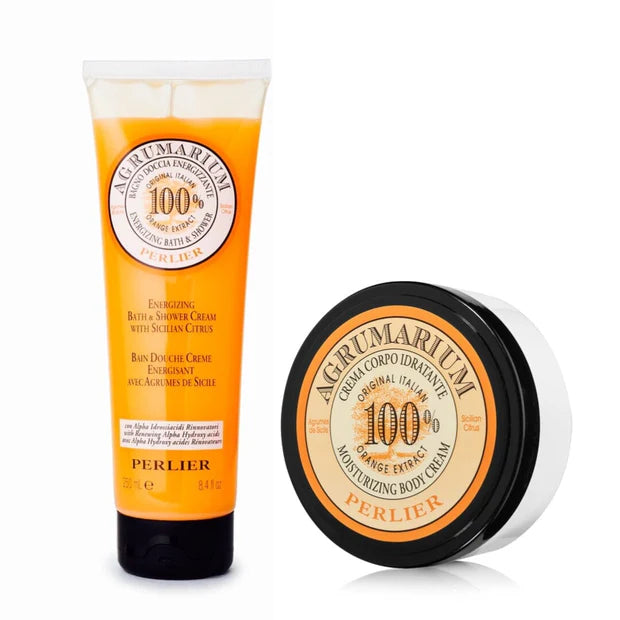 Perlier Italy Energizing Citrus Shower Cream & Body Cream Gift Set