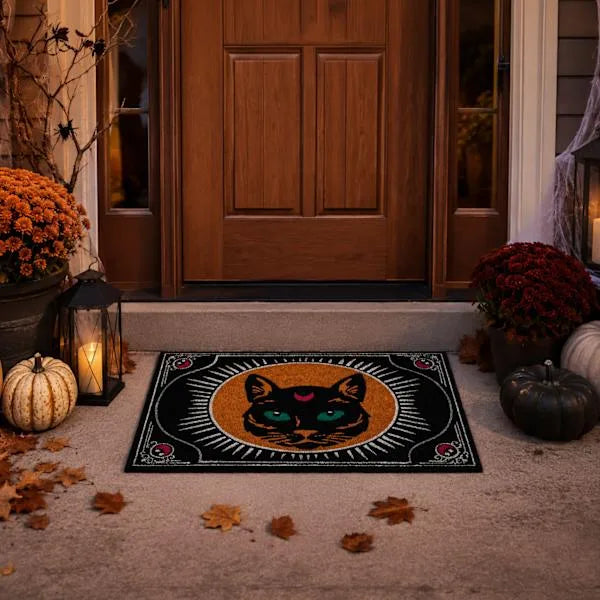 The Halloween Cat Coir Door Mat