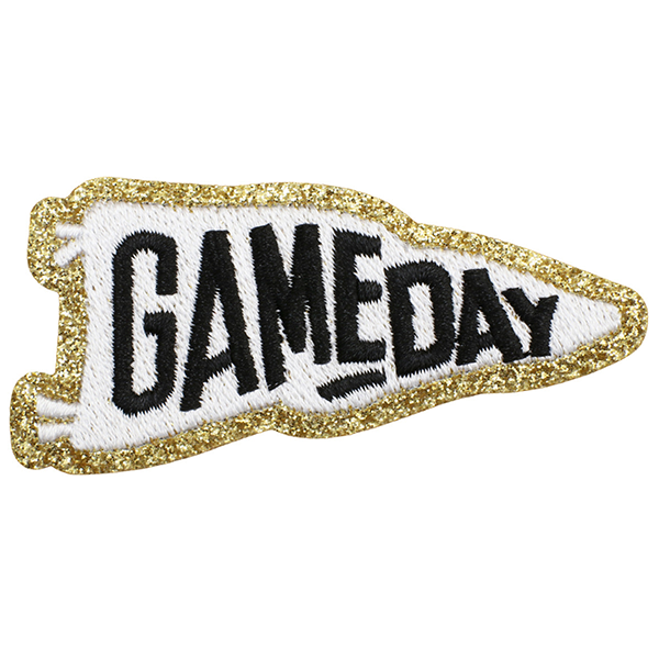Set of 3 Black Gold Football Team Iron-On Patches
