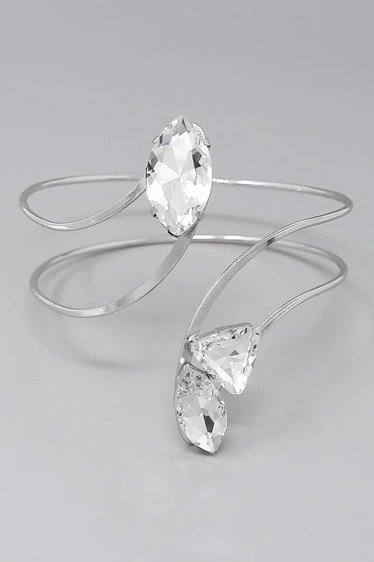 Ella Silver Crystal Arm Cuff Bracelet