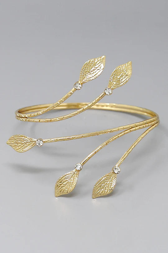 Leaf Gold Arm Cuff Bracelet