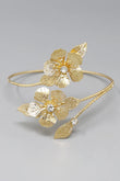 Flower Garden Gold Arm Cuff Bracelet
