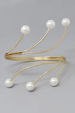 Pretty in Pearls Gold Arm Cuff Bracelet