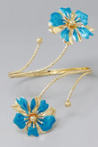 Bluebells Floral Gold Arm Cuff Bracelet