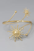 Rising Sun Gold Arm Cuff Bracelet