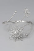 Rising Sun Silver Arm Cuff Bracelet