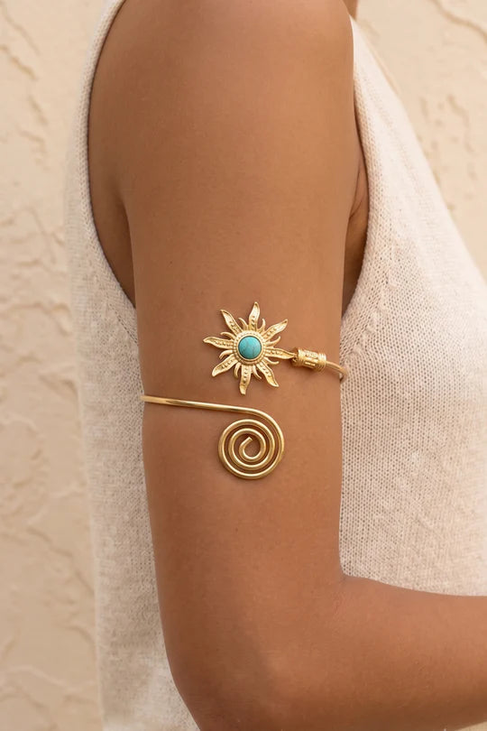 Orbit The Sun Gold Arm Cuff Bracelet