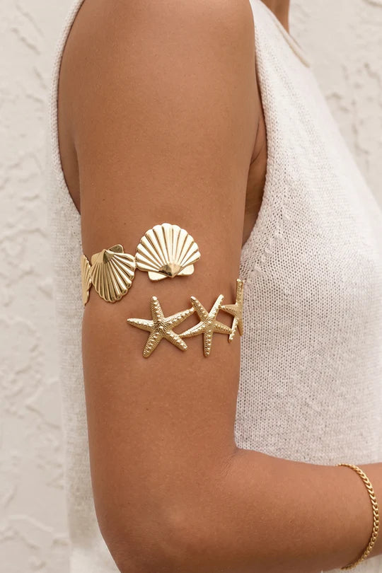 Down By The Sea Gold Arm Cuff Bracelet