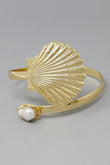 Baroque Pearl Seashell Gold Arm Cuff Bracelet