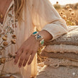 Bold Boho Green River Stone Bracelet
