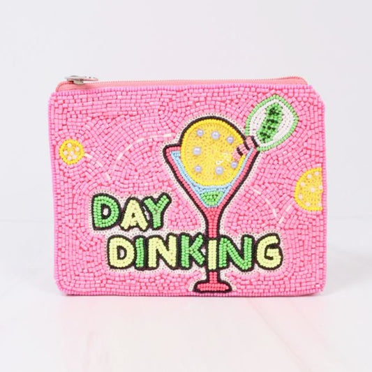 PICKLEBALL Day Dinking Beaded Coin Money Pouch