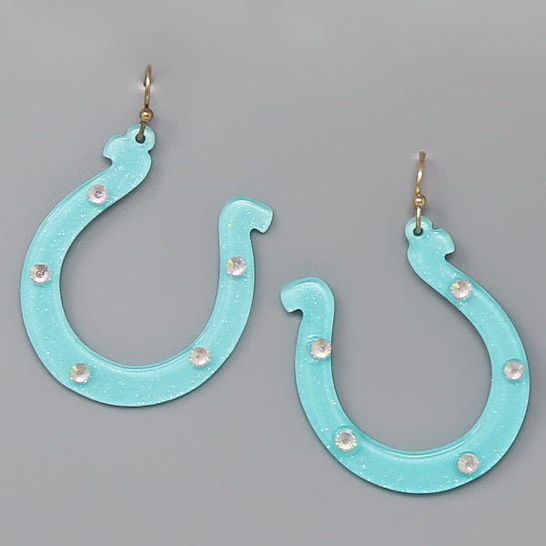 Kentucky Derby Days Horseshoe Earrings