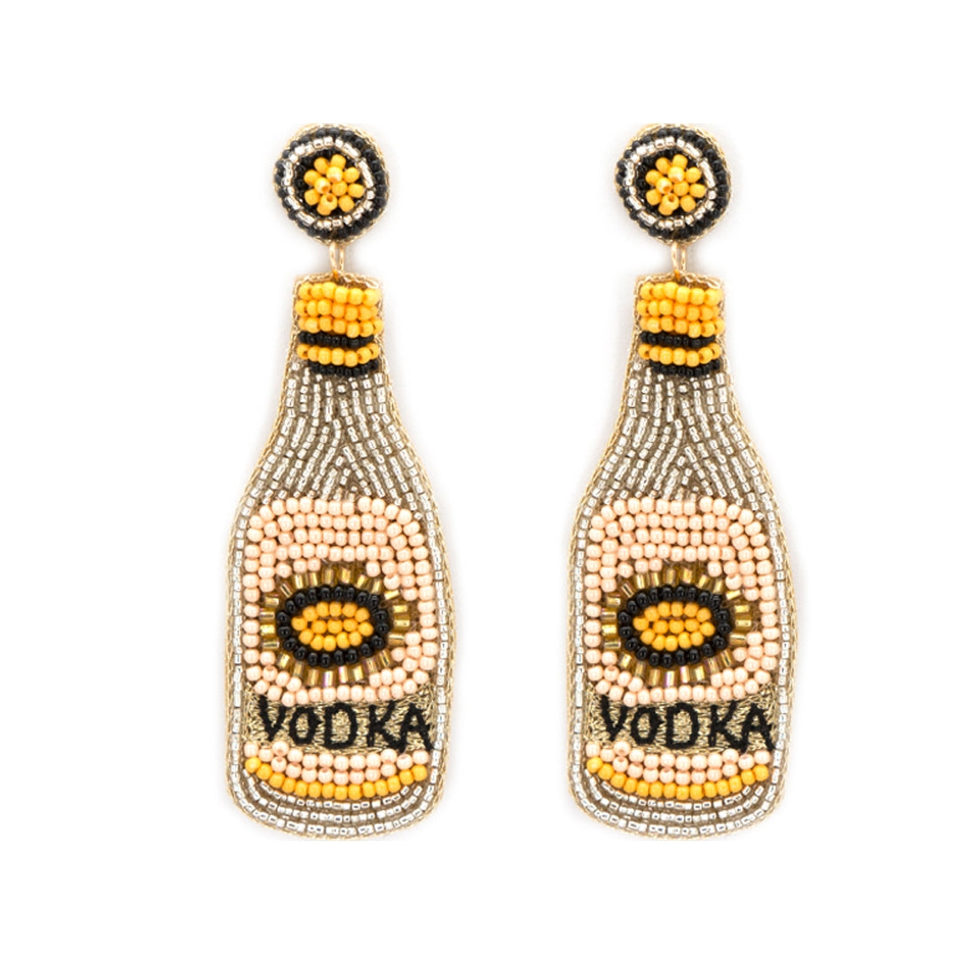 Tito's Brand Handmade Vodka Bottle Beaded Earrings